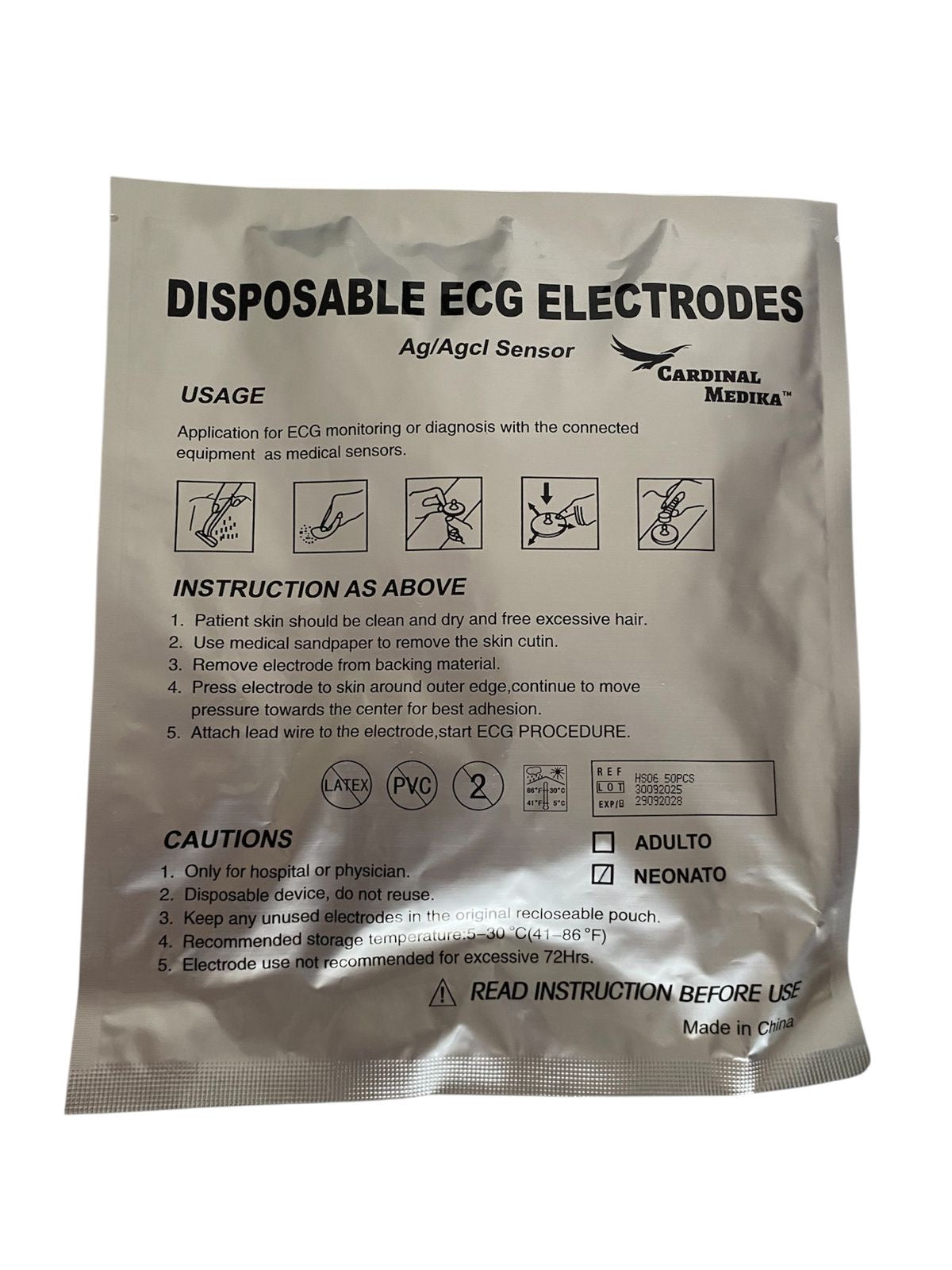 ELECTRODOS PARA ADULTO CARDINAL MEDIKA